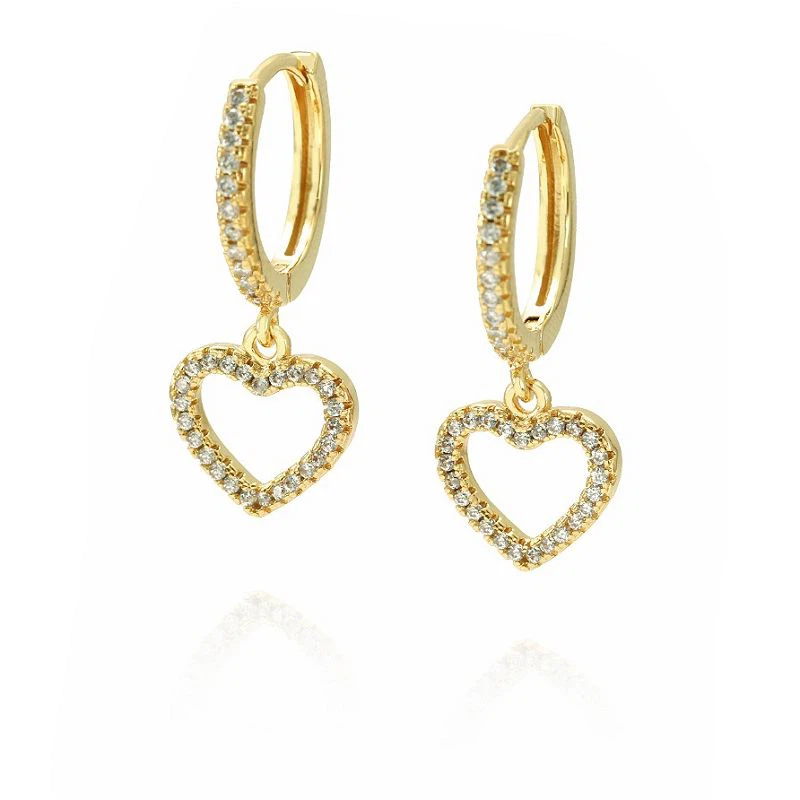 925 ezüst szív fülbevaló karika