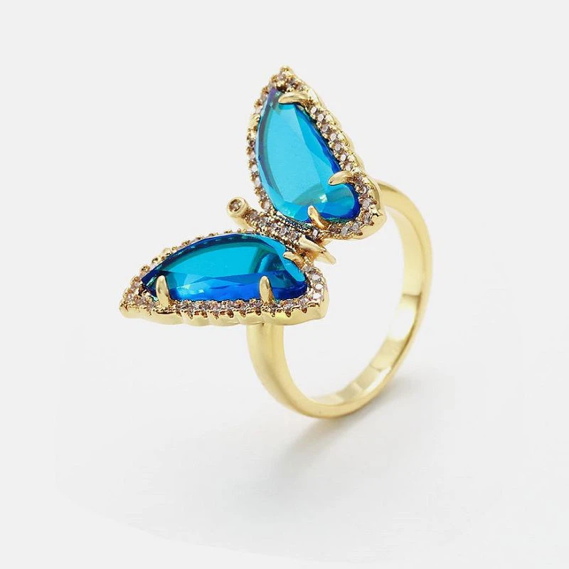 Gyönyörű Butterfly Animal Ring ezüst