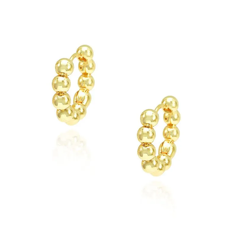 Fényes kerek gyöngyök karika fülbevaló