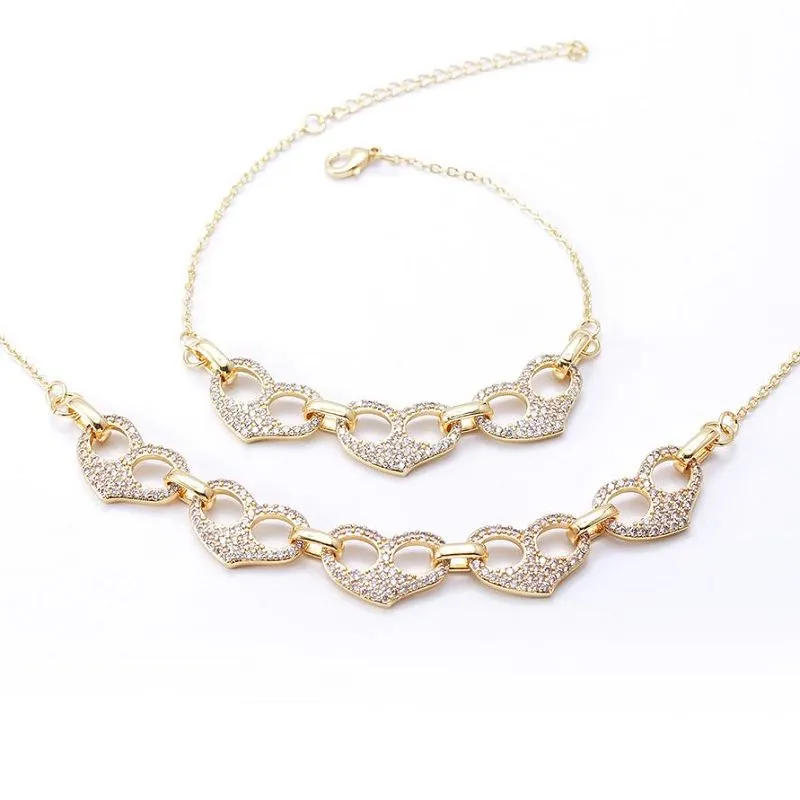 Nyaklánc karkötő szív ékszer készlet