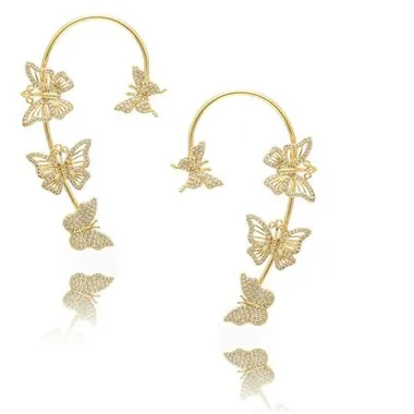 Pillangó fülbevaló mandzsetta aranyozott