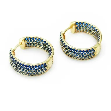 Színes cirkon kis karikás fülbevaló