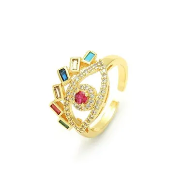 Aranyozott Evil Eye gyűrű állítható