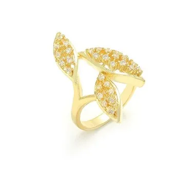 Ezüst levél alakú ujjgyűrű