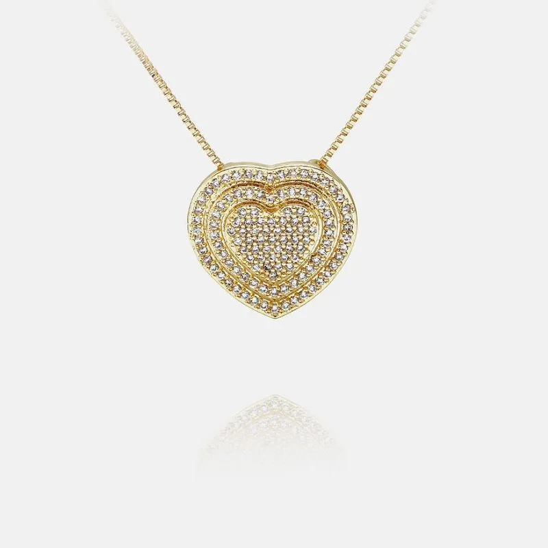 Egyedi cirkon szív medál