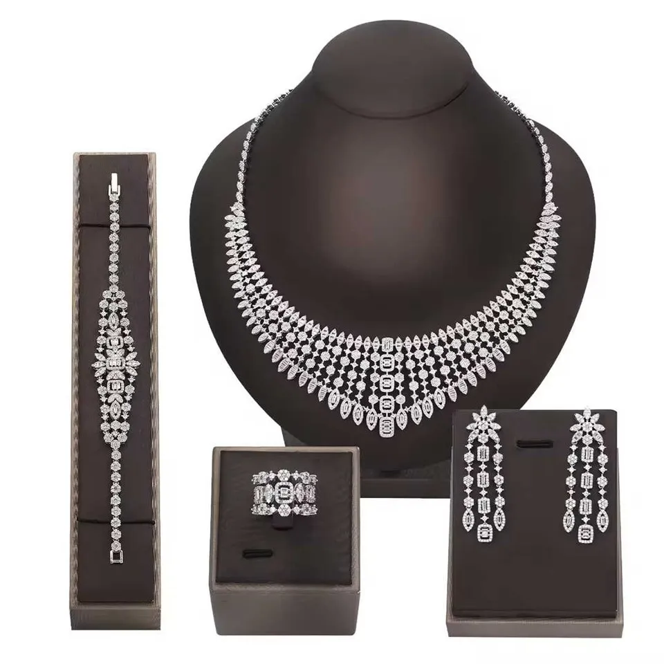 Luxus kristály esküvői ékszerkészletek